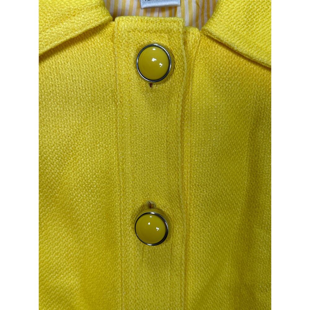 VTG 90s Nygard Collection Petites Women's Linen Blend Yellow Blazer Jacket sz 12 - Picture 6 of 6